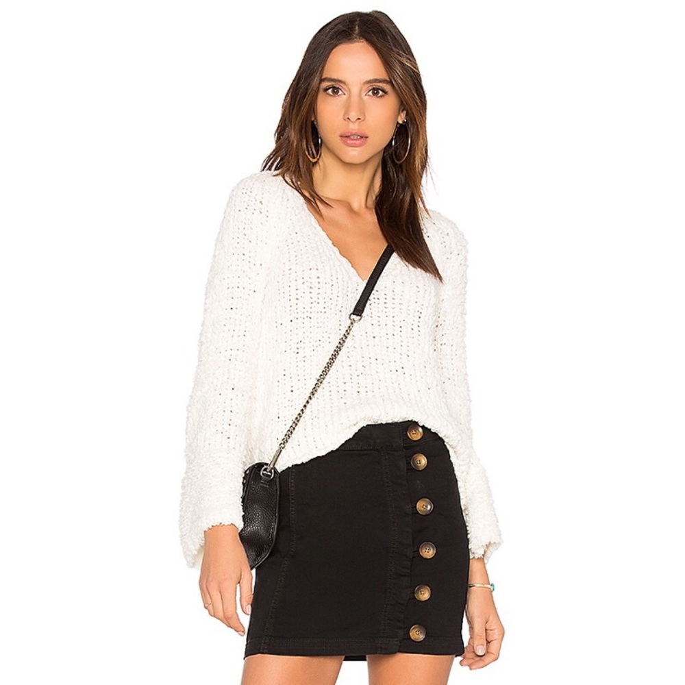 Free People Sand Dune Pullover in Ivory